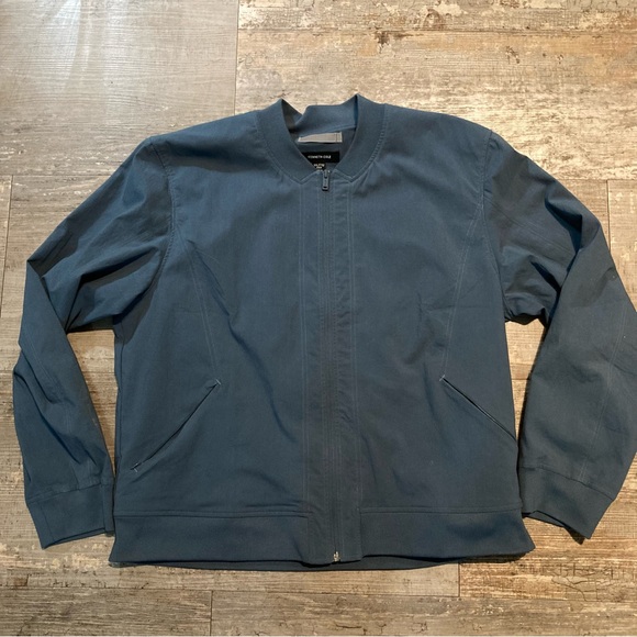 New Kenneth Cole Blue Solid Zip Jacket 2X - Picture 2 of 6
